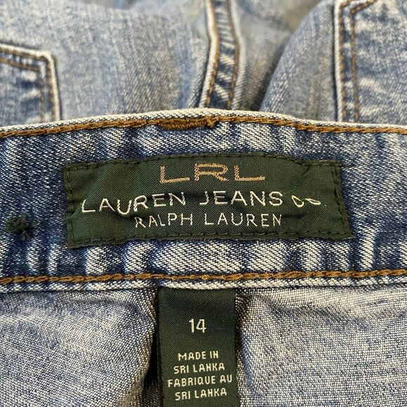 LRL Lauren Classic Bootcut Stretch Medium Wash Denim Jeans Sz 14 98% Cotton - Picture 9 of 10